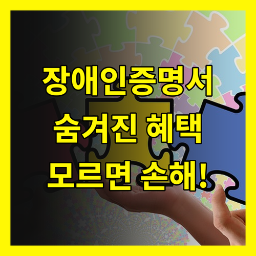장애인증명서 발급, 모르면 손해! 숨겨진 혜택 전격 공개