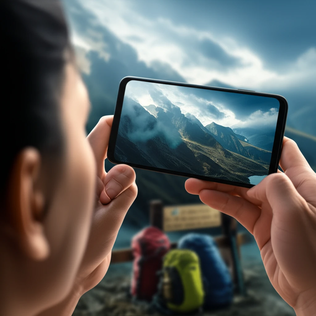 태백산 국립공원의 고산 지대와 설치된 CCTV 장비